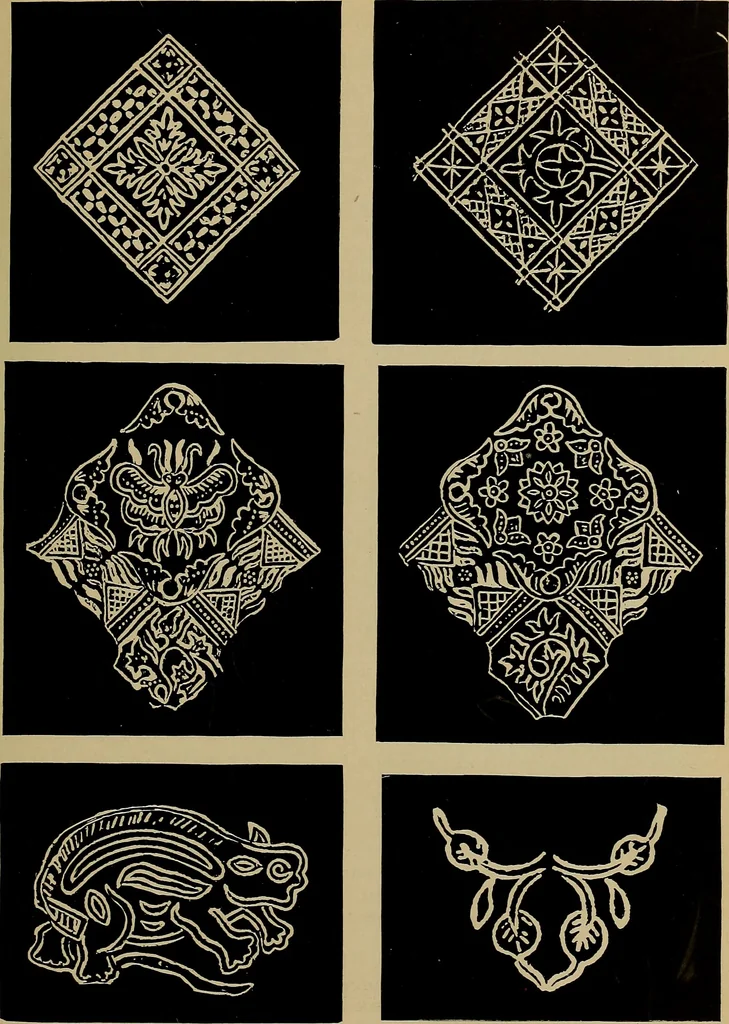 An illustration from First lessons in batik; a handbook in batik, tie-dyeing and all pattern dyeing, 1921, leaf 21