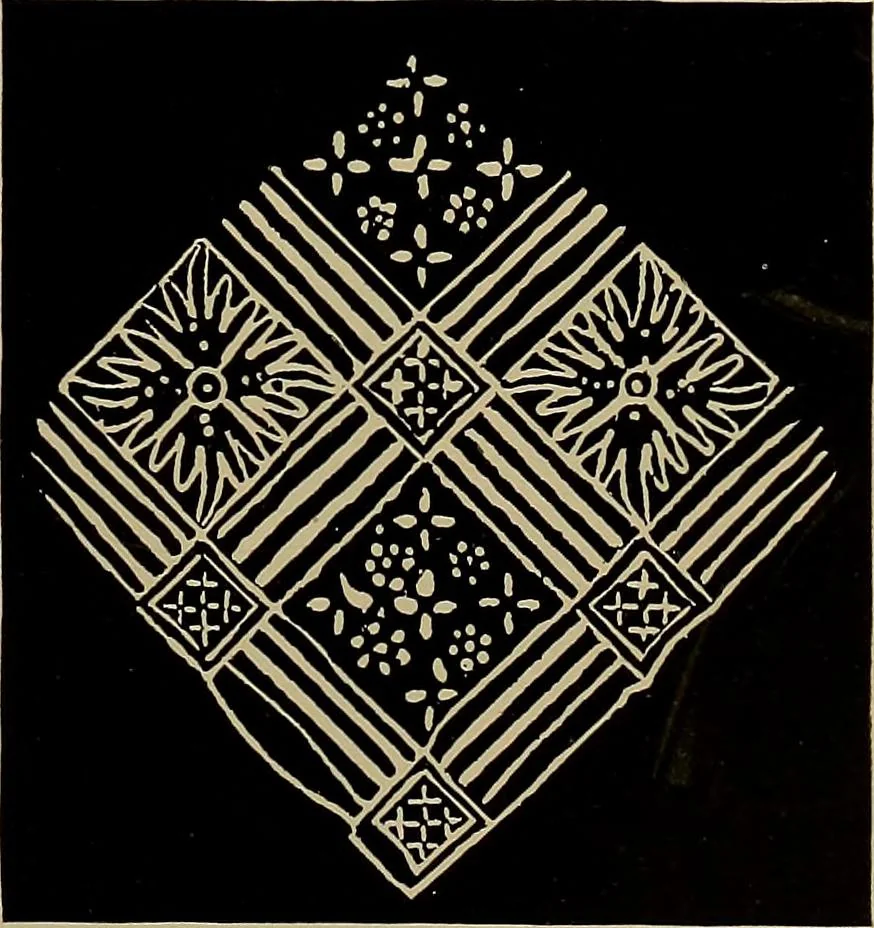 An illustration from First lessons in batik; a handbook in batik, tie-dyeing and all pattern dyeing, 1921, leaf 23
