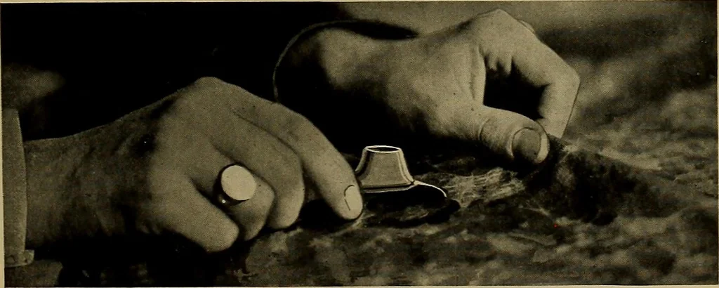 An illustration from First lessons in batik; a handbook in batik, tie-dyeing and all pattern dyeing, 1921, leaf 25