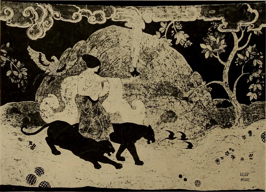 An illustration from First lessons in batik; a handbook in batik, tie-dyeing and all pattern dyeing, 1921, leaf 46