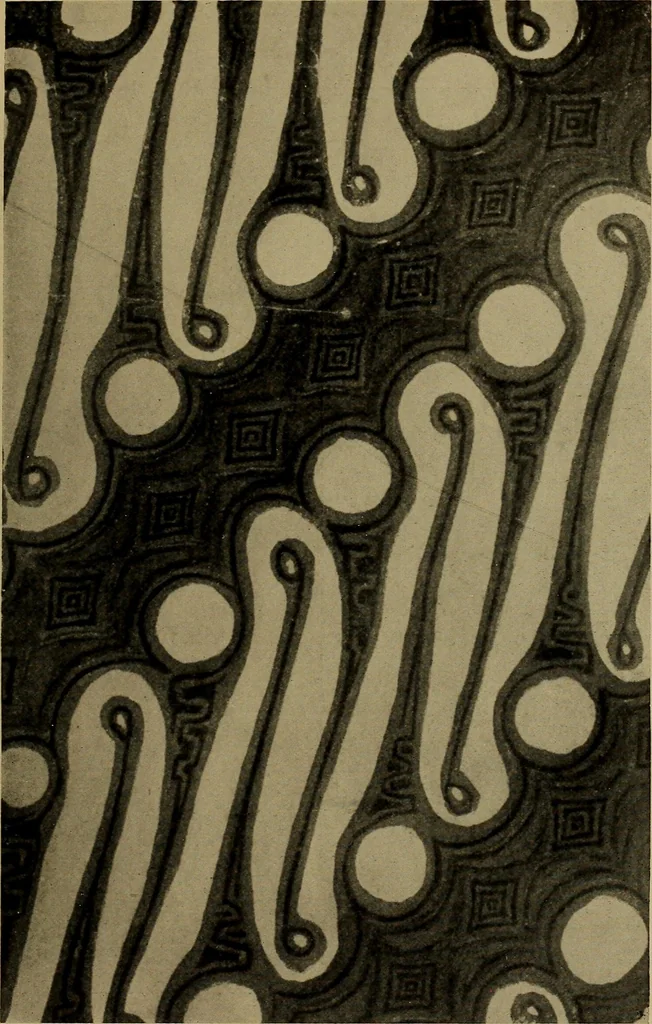 An illustration from First lessons in batik; a handbook in batik, tie-dyeing and all pattern dyeing, 1921, leaf 53