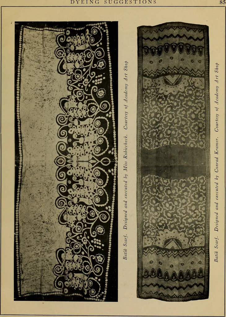 An illustration from First lessons in batik; a handbook in batik, tie-dyeing and all pattern dyeing, 1921, leaf 97