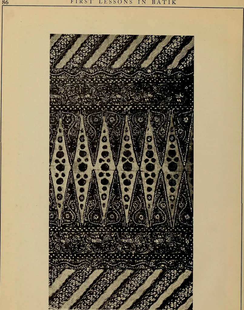 An illustration from First lessons in batik; a handbook in batik, tie-dyeing and all pattern dyeing, 1921, leaf 98