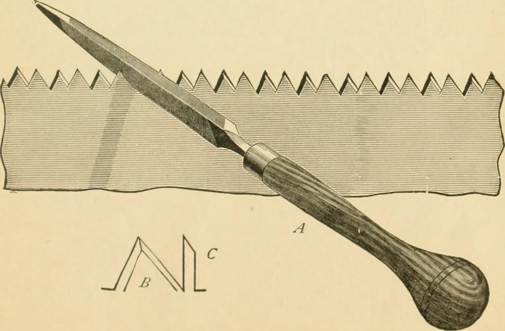 An illustration from First lessons in manual training and carpentry, 1907, leaf 12