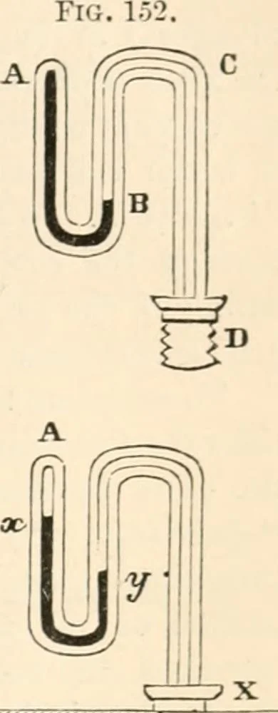 An illustration from First lessons in theoretical mechanics, 1886, leaf 255