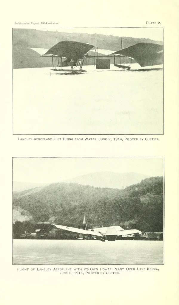 An illustration from The first man-carrying aeroplane capable of sustained free flight : Langley's success as a pioneer in aviation, 1915, leaf 8