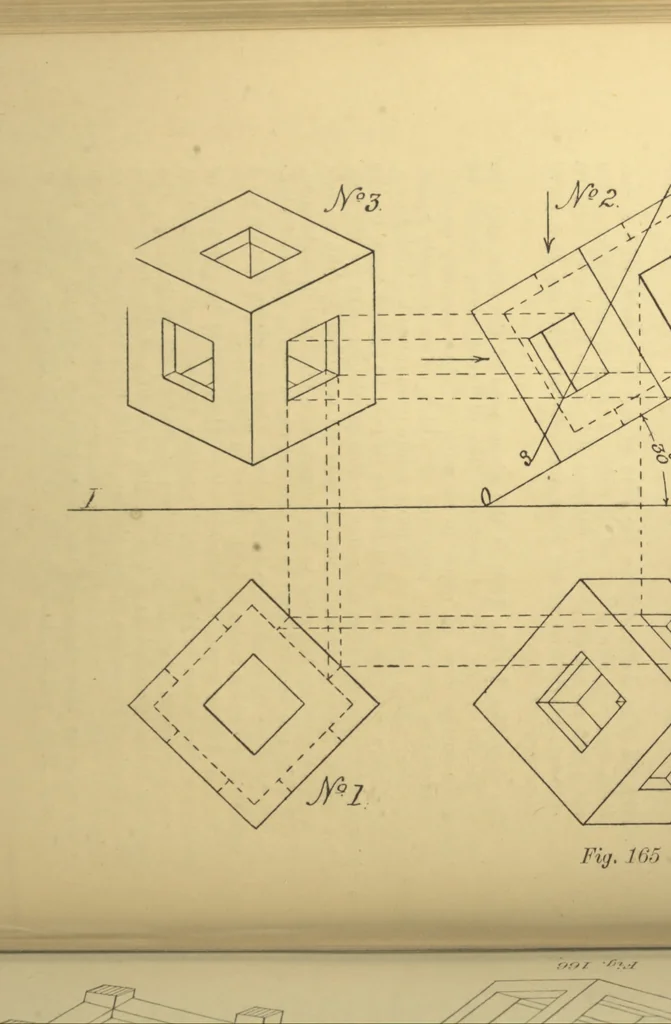 An illustration from First principles of mechanical and engineering drawing, 1897, leaf 147