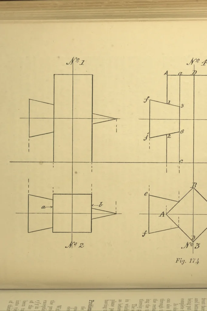 An illustration from First principles of mechanical and engineering drawing, 1897, leaf 167
