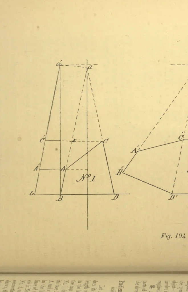 An illustration from First principles of mechanical and engineering drawing, 1897, leaf 205