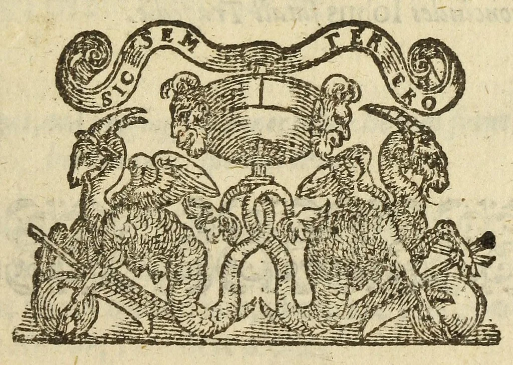 An illustration from The first and second part of the troublesome raigne of Iohn King of England : With the discouerie of King Richard Cordelions base sonne (vulgarly named, the bastard Fauconbridge:) also the death of King Iohn at Swinstead Abbey. As they were (sundry times) lately acted. Written by W. Shakespeare, 1622, leaf 63