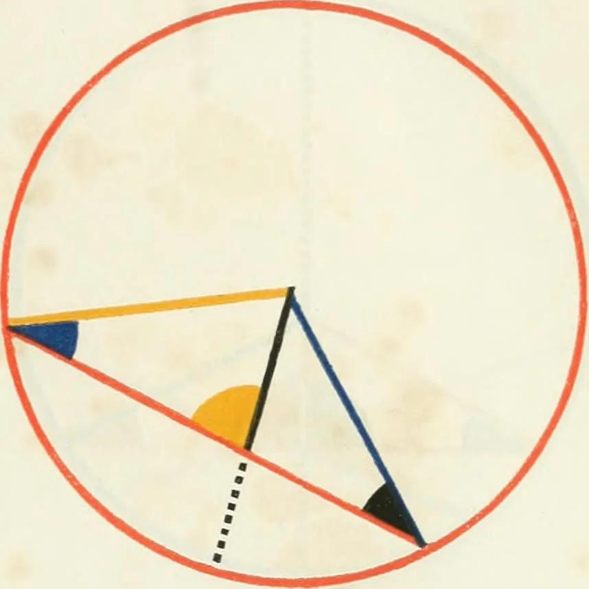 An illustration from The first six books of the elements of Euclid, in which coloured diagrams and symbols are used instead of letters for the greater ease of learners, 1847, leaf 108