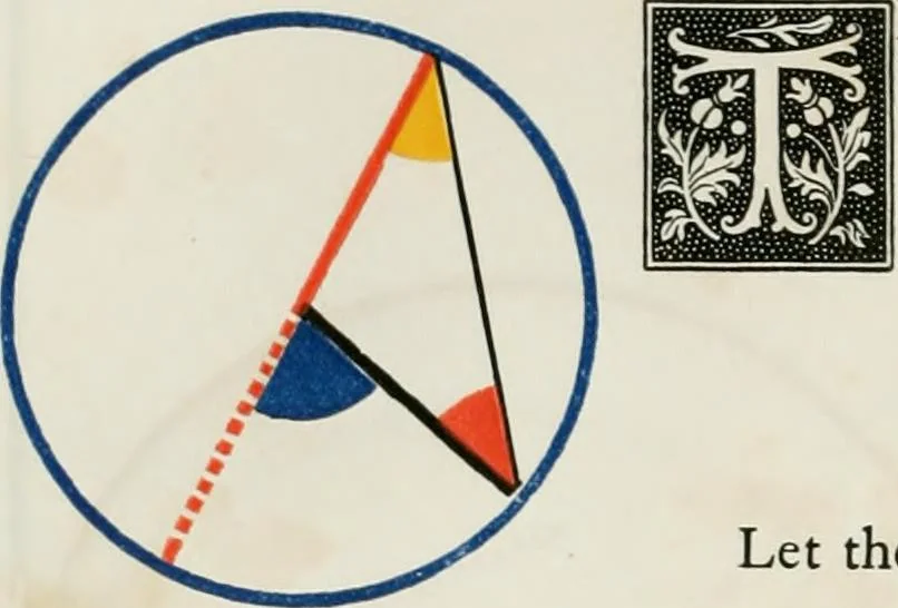 An illustration from The first six books of the elements of Euclid, in which coloured diagrams and symbols are used instead of letters for the greater ease of learners, 1847, leaf 135