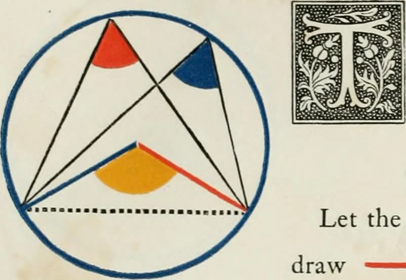 An illustration from The first six books of the elements of Euclid, in which coloured diagrams and symbols are used instead of letters for the greater ease of learners, 1847, leaf 137