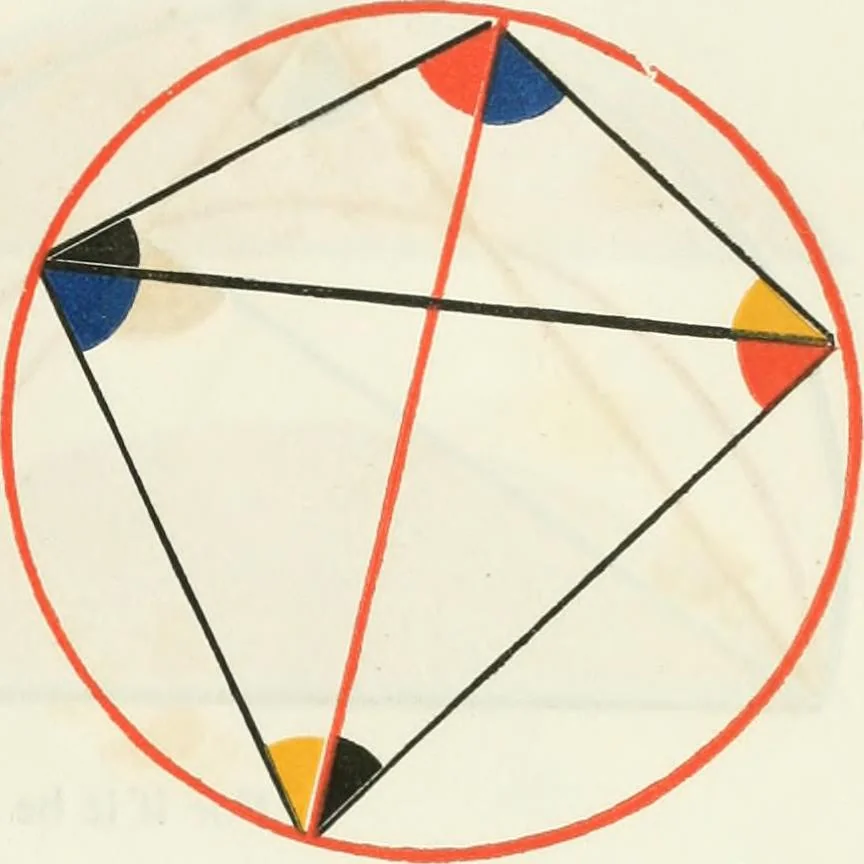 An illustration from The first six books of the elements of Euclid, in which coloured diagrams and symbols are used instead of letters for the greater ease of learners, 1847, leaf 138