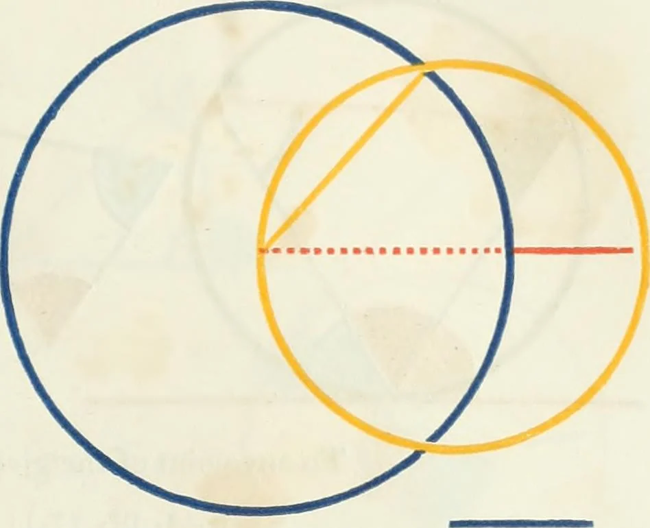 An illustration from The first six books of the elements of Euclid, in which coloured diagrams and symbols are used instead of letters for the greater ease of learners, 1847, leaf 158