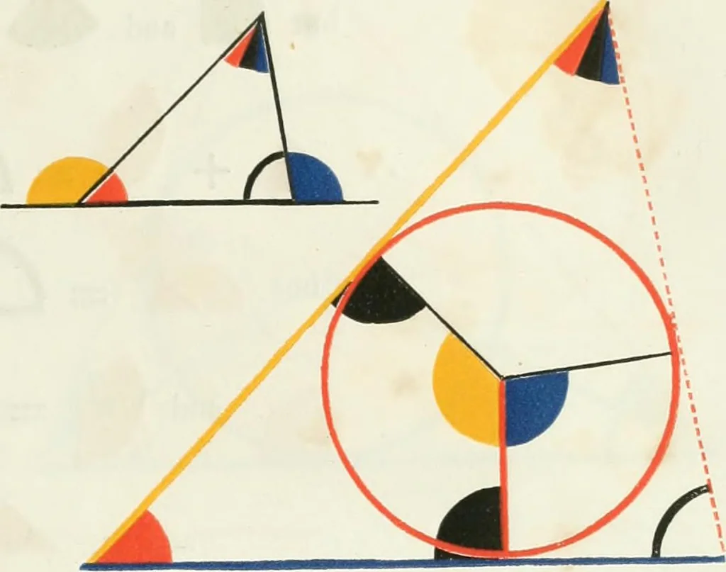 An illustration from The first six books of the elements of Euclid, in which coloured diagrams and symbols are used instead of letters for the greater ease of learners, 1847, leaf 160