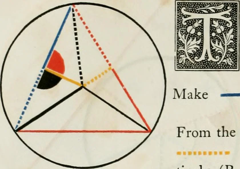An illustration from The first six books of the elements of Euclid, in which coloured diagrams and symbols are used instead of letters for the greater ease of learners, 1847, leaf 163