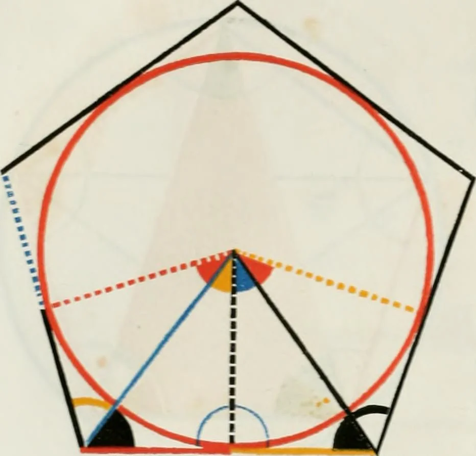 An illustration from The first six books of the elements of Euclid, in which coloured diagrams and symbols are used instead of letters for the greater ease of learners, 1847, leaf 171