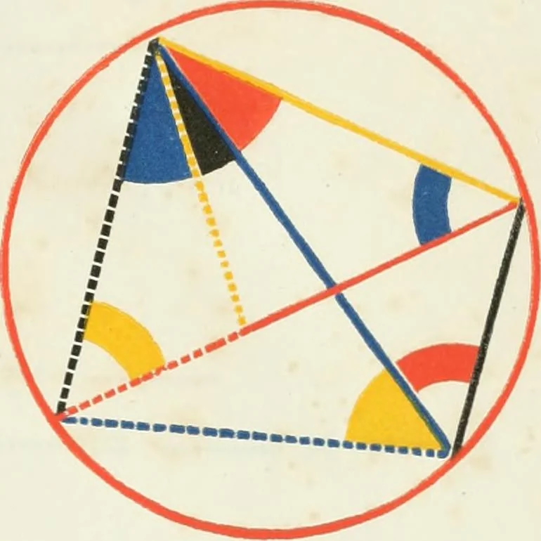 An illustration from The first six books of the elements of Euclid, in which coloured diagrams and symbols are used instead of letters for the greater ease of learners, 1847, leaf 300