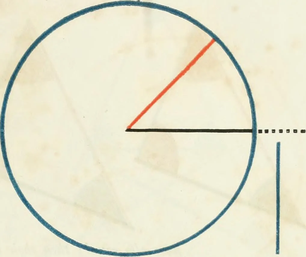 An illustration from The first six books of the elements of Euclid, in which coloured diagrams and symbols are used instead of letters for the greater ease of learners, 1847, leaf 36
