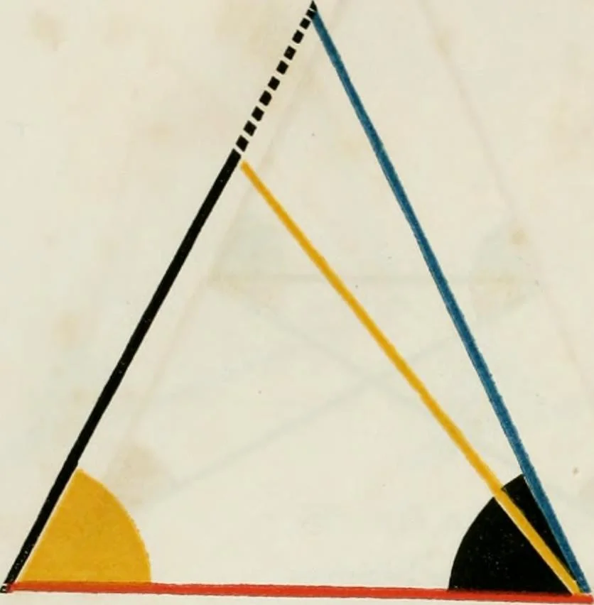 An illustration from The first six books of the elements of Euclid, in which coloured diagrams and symbols are used instead of letters for the greater ease of learners, 1847, leaf 39