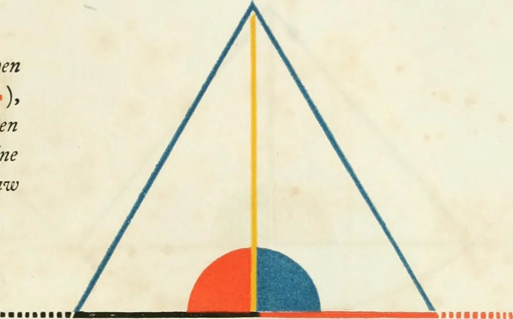 An illustration from The first six books of the elements of Euclid, in which coloured diagrams and symbols are used instead of letters for the greater ease of learners, 1847, leaf 44