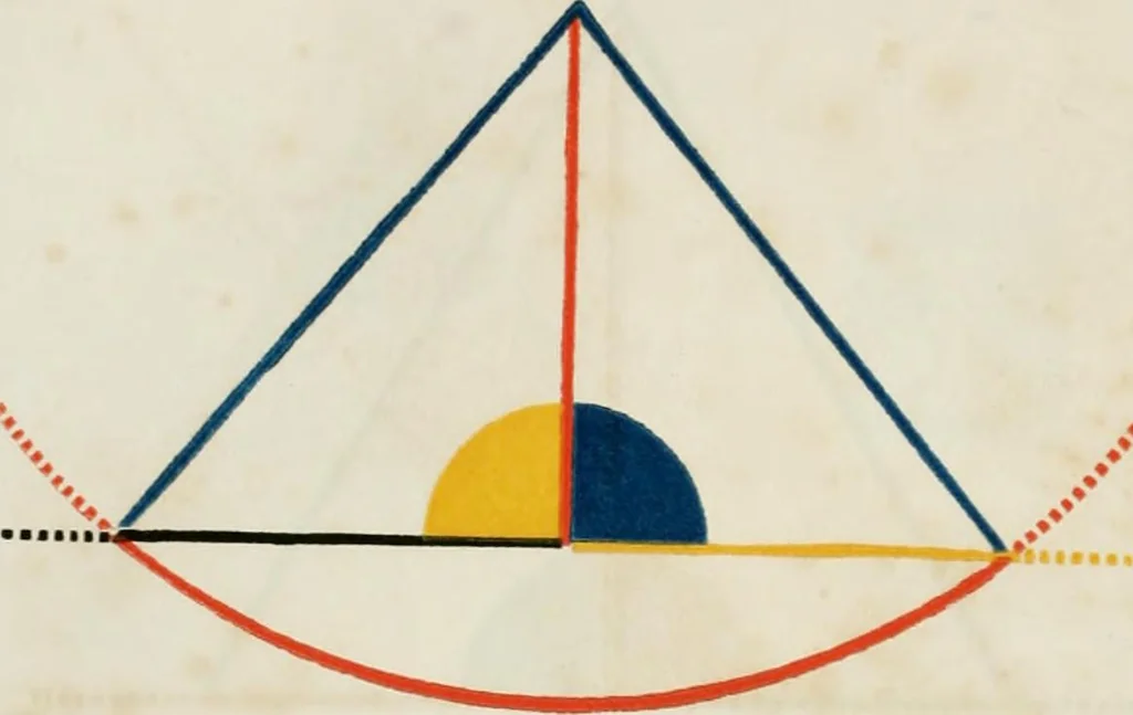 An illustration from The first six books of the elements of Euclid, in which coloured diagrams and symbols are used instead of letters for the greater ease of learners, 1847, leaf 45
