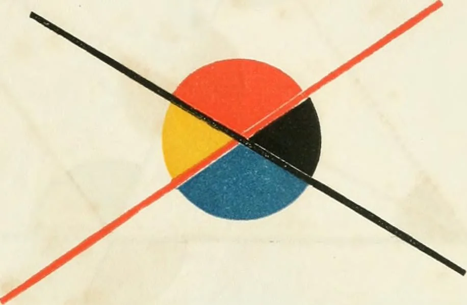 An illustration from The first six books of the elements of Euclid, in which coloured diagrams and symbols are used instead of letters for the greater ease of learners, 1847, leaf 48