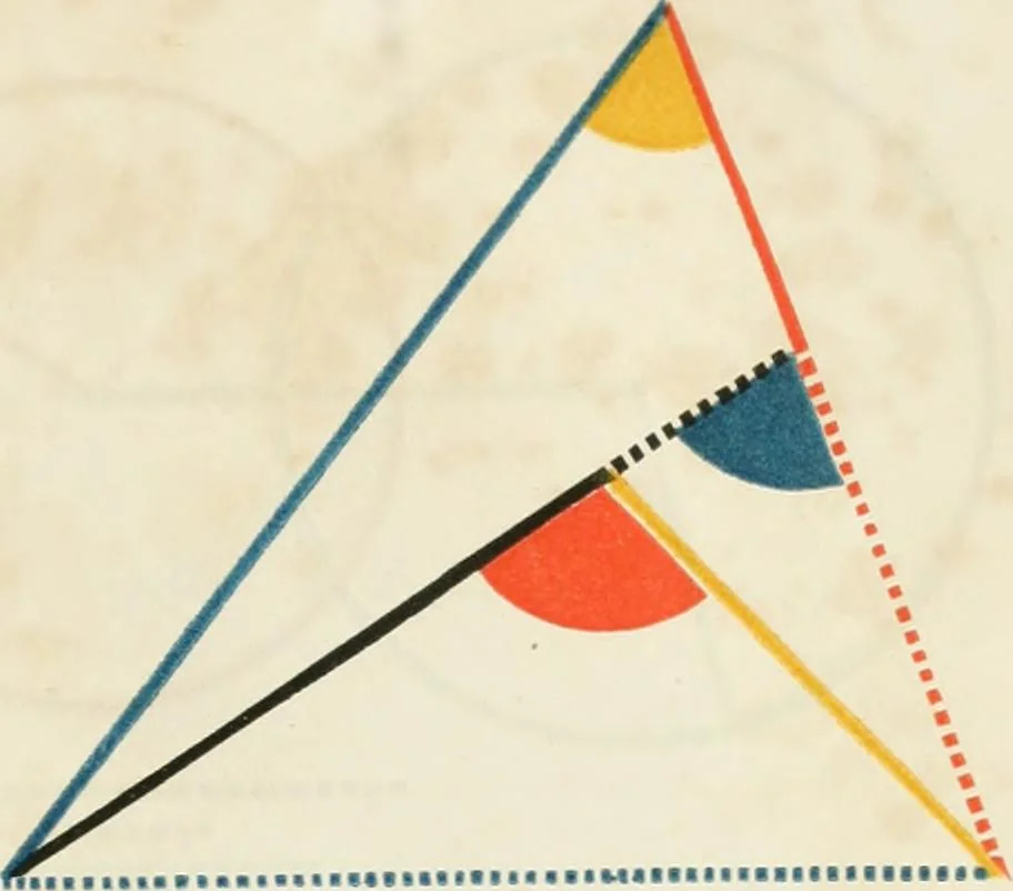 An illustration from The first six books of the elements of Euclid, in which coloured diagrams and symbols are used instead of letters for the greater ease of learners, 1847, leaf 54