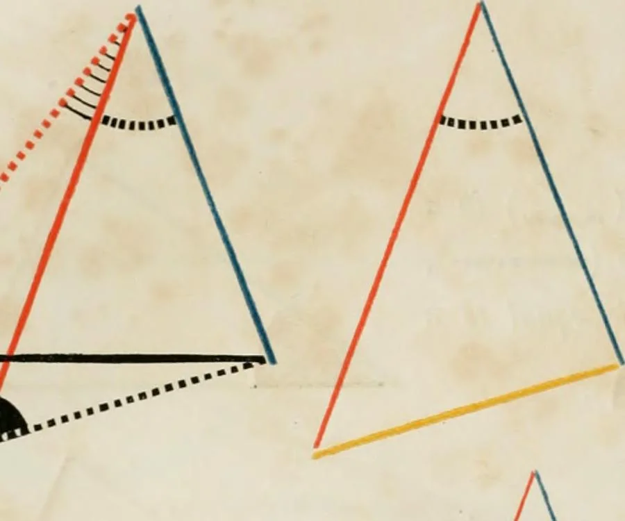 An illustration from The first six books of the elements of Euclid, in which coloured diagrams and symbols are used instead of letters for the greater ease of learners, 1847, leaf 57