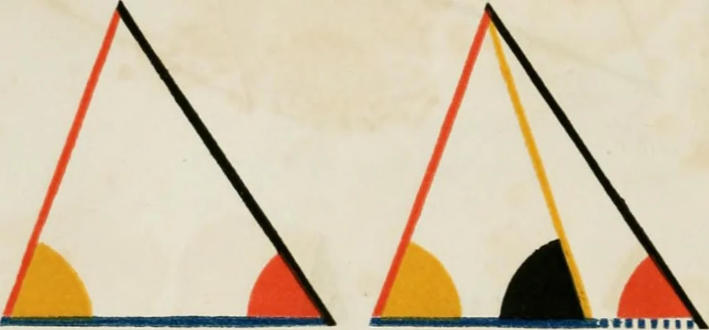 An illustration from The first six books of the elements of Euclid, in which coloured diagrams and symbols are used instead of letters for the greater ease of learners, 1847, leaf 59