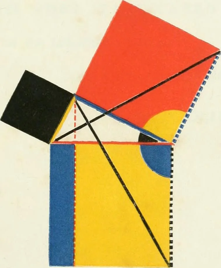 An illustration from The first six books of the elements of Euclid, in which coloured diagrams and symbols are used instead of letters for the greater ease of learners, 1847, leaf 6