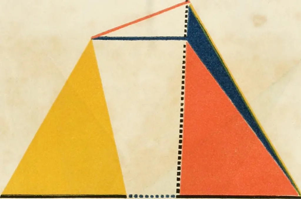 An illustration from The first six books of the elements of Euclid, in which coloured diagrams and symbols are used instead of letters for the greater ease of learners, 1847, leaf 74
