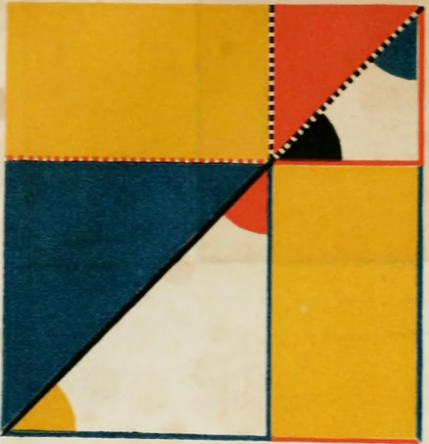 An illustration from The first six books of the elements of Euclid, in which coloured diagrams and symbols are used instead of letters for the greater ease of learners, 1847, leaf 89