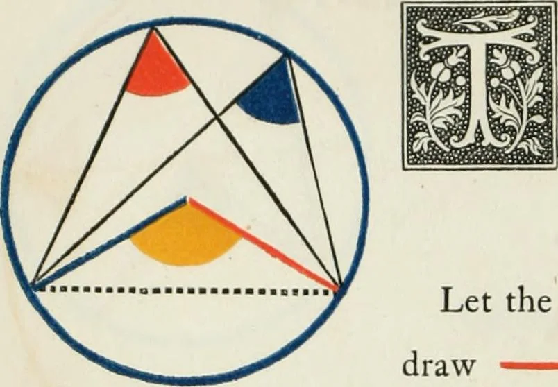 An illustration from The first six books of the Elements of Euclid, in which coloured diagrams and symbols are used instead of letters .., 1847, leaf 136