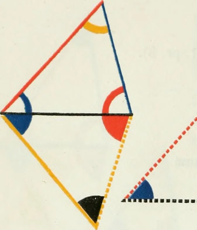 An illustration from The first six books of the Elements of Euclid, in which coloured diagrams and symbols are used instead of letters .., 1847, leaf 254
