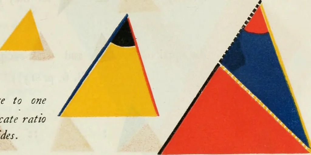 An illustration from The first six books of the Elements of Euclid, in which coloured diagrams and symbols are used instead of letters .., 1847, leaf 273