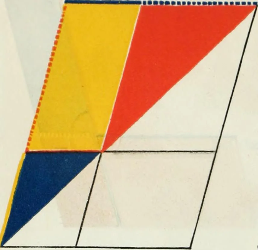An illustration from The first six books of the Elements of Euclid, in which coloured diagrams and symbols are used instead of letters .., 1847, leaf 282