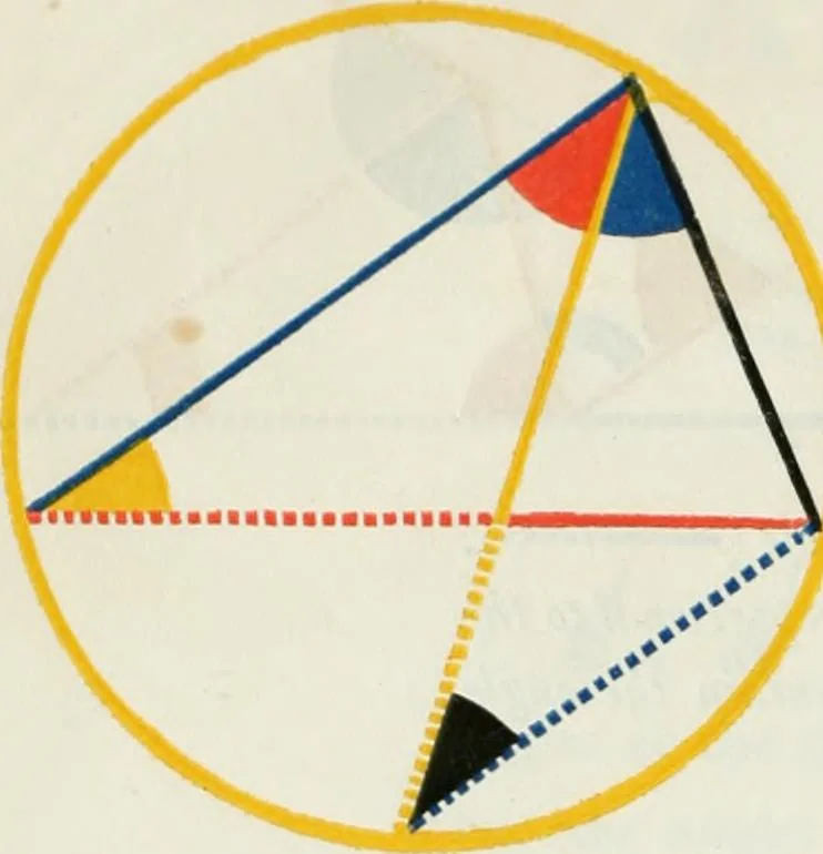 An illustration from The first six books of the Elements of Euclid, in which coloured diagrams and symbols are used instead of letters .., 1847, leaf 296