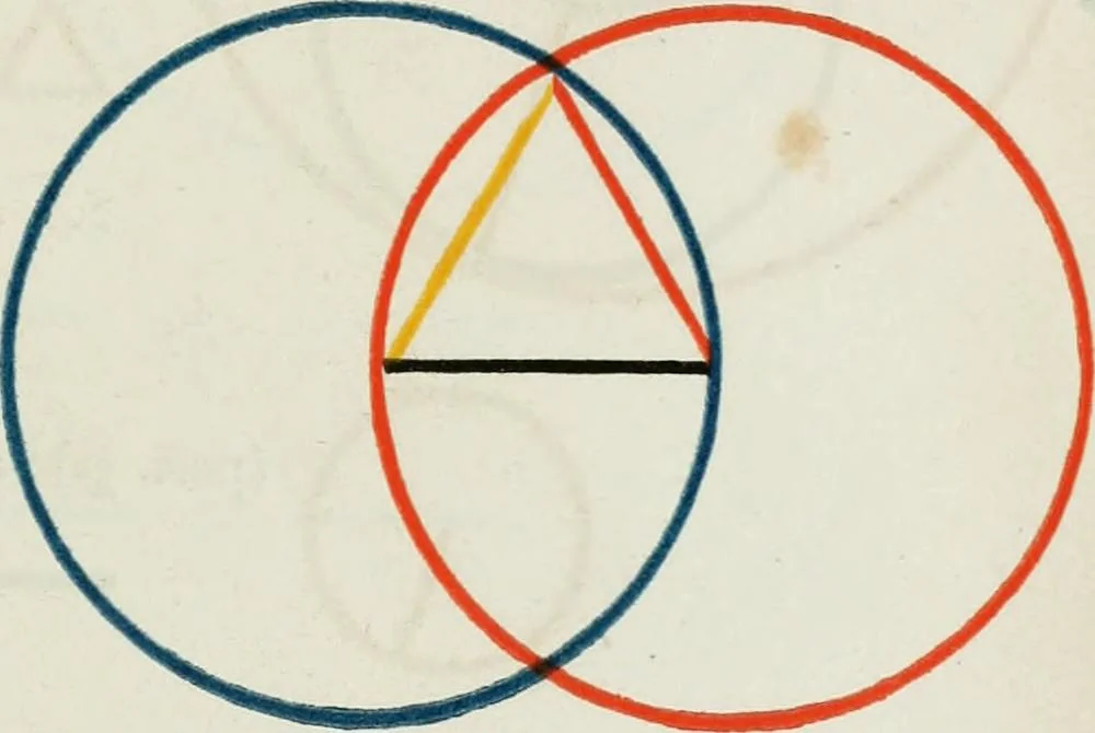 An illustration from The first six books of the Elements of Euclid, in which coloured diagrams and symbols are used instead of letters .., 1847, leaf 33
