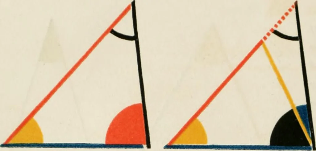 An illustration from The first six books of the Elements of Euclid, in which coloured diagrams and symbols are used instead of letters .., 1847, leaf 58
