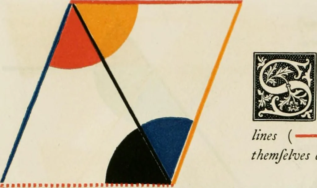 An illustration from The first six books of the Elements of Euclid, in which coloured diagrams and symbols are used instead of letters .., 1847, leaf 66