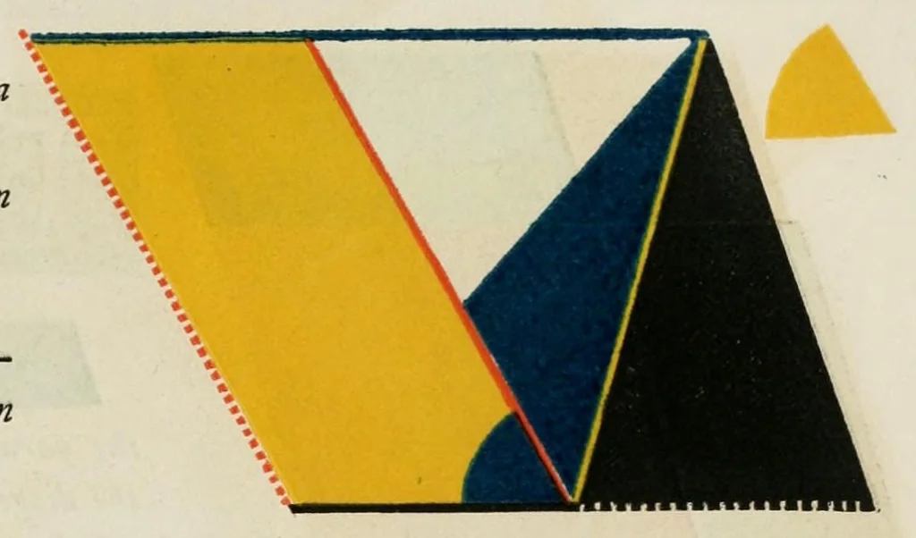An illustration from The first six books of the Elements of Euclid, in which coloured diagrams and symbols are used instead of letters .., 1847, leaf 77