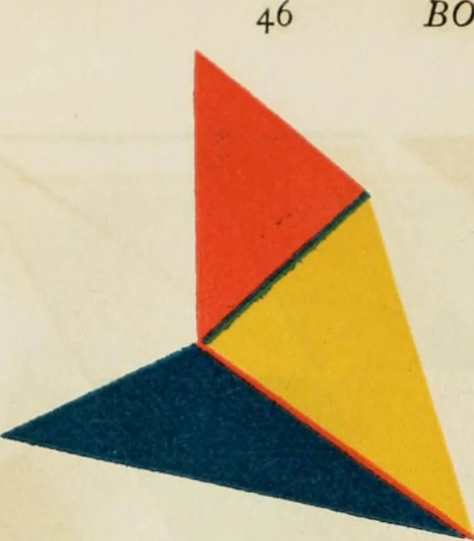 An illustration from The first six books of the Elements of Euclid, in which coloured diagrams and symbols are used instead of letters .., 1847, leaf 78