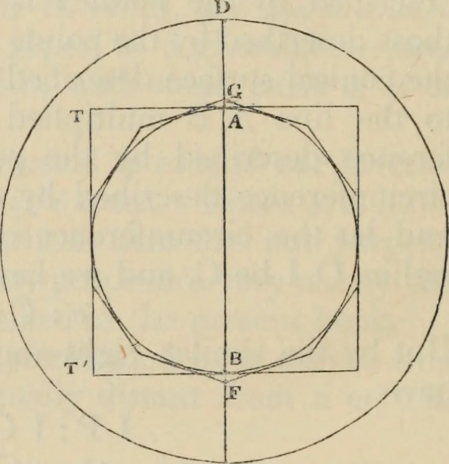 An illustration from The first six books of the elements of Euclid : with a commentary and geometrical exercises ; to which are annexed a treatise on solid geometry, and short essays on ancient geometrical analysis, and the theory of transversals, 1861, leaf 307
