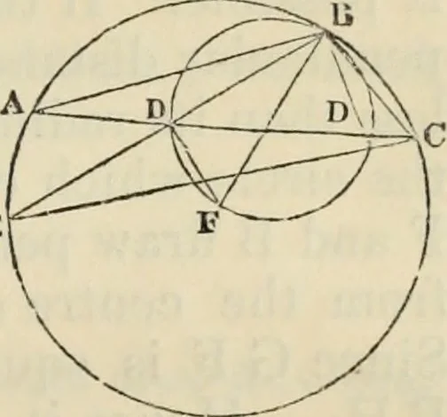 An illustration from The first six books of the elements of Euclid : with a commentary and geometrical exercises ; to which are annexed a treatise on solid geometry, and short essays on ancient geometrical analysis, and the theory of transversals, 1861, leaf 320