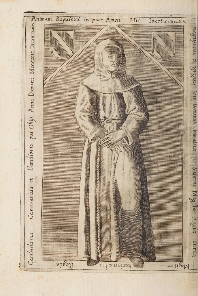 An illustration from Fiume del terrestre paradiso : diuiso in quattro capi, o discorsi / trattato difensivo del sig. dottor don Niccolò Catalano da Santo Mauro ; oue si ragguaglia il mondo nella verità dell'antica forma d'habito de' frati minori istituita da S. Francesco ; dato alle stampe dal P. M. Giulio Antonio Catalano da S. Mauro ..., 1652, leaf 400