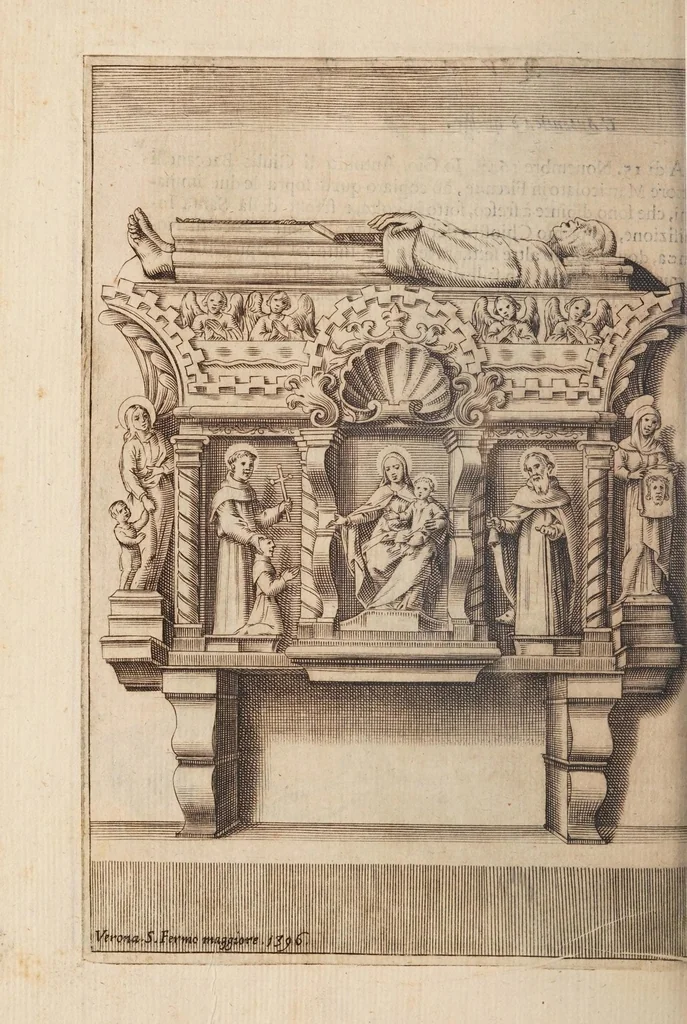 An illustration from Fiume del terrestre paradiso : diuiso in quattro capi, o discorsi / trattato difensivo del sig. dottor don Niccolò Catalano da Santo Mauro ; oue si ragguaglia il mondo nella verità dell'antica forma d'habito de' frati minori istituita da S. Francesco ; dato alle stampe dal P. M. Giulio Antonio Catalano da S. Mauro ..., 1652, leaf 442