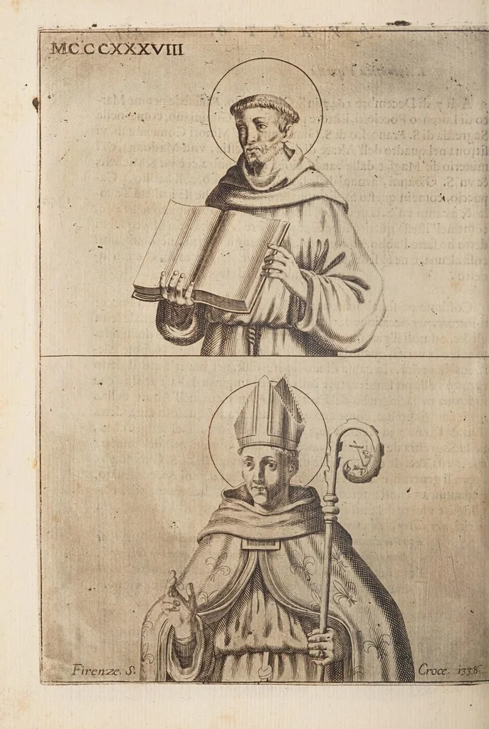 An illustration from Fiume del terrestre paradiso : diuiso in quattro capi, o discorsi / trattato difensivo del sig. dottor don Niccolò Catalano da Santo Mauro ; oue si ragguaglia il mondo nella verità dell'antica forma d'habito de' frati minori istituita da S. Francesco ; dato alle stampe dal P. M. Giulio Antonio Catalano da S. Mauro ..., 1652, leaf 484