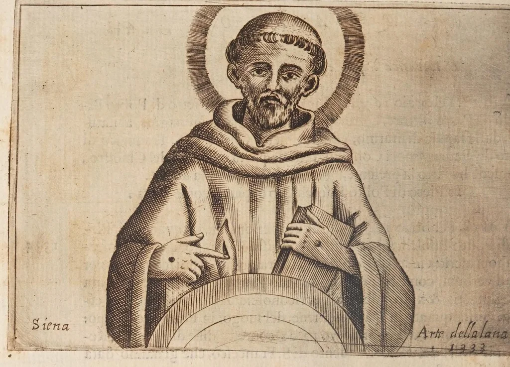 An illustration from Fiume del terrestre paradiso : diuiso in quattro capi, o discorsi / trattato difensivo del sig. dottor don Niccolò Catalano da Santo Mauro ; oue si ragguaglia il mondo nella verità dell'antica forma d'habito de' frati minori istituita da S. Francesco ; dato alle stampe dal P. M. Giulio Antonio Catalano da S. Mauro ..., 1652, leaf 490